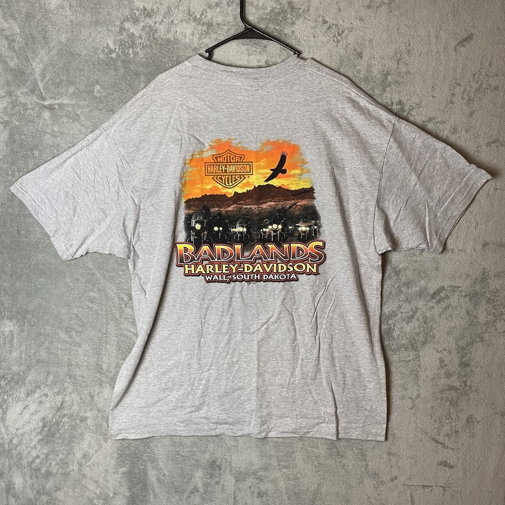 Harley-Davidson Mens 2XL Badlands Gray T-Shirt Graphic Logo - Picture 5 of 7